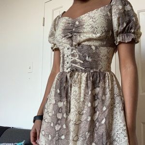Snakeskin Sweetheart Neckline Corset Dress